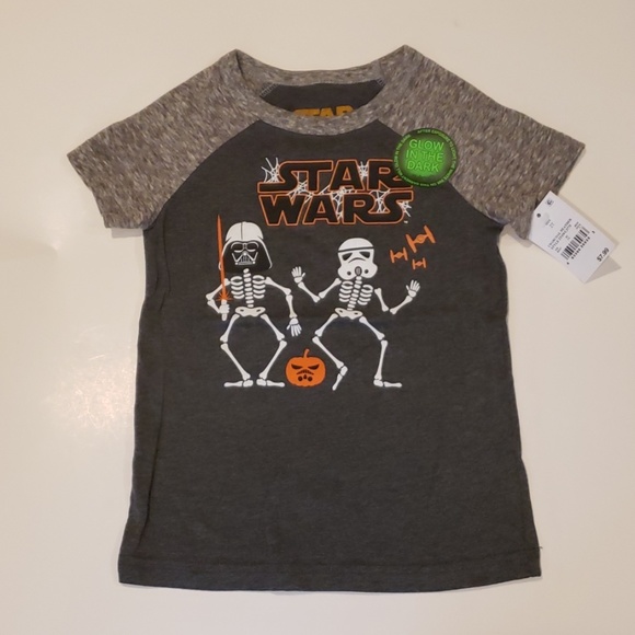 Star Wars Glow in the Dark Halloween Shirt 2T NWT - Picture 1 of 6
